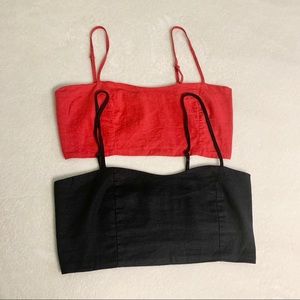 Brandy Melville Crop Tops Black and Red Women’s S